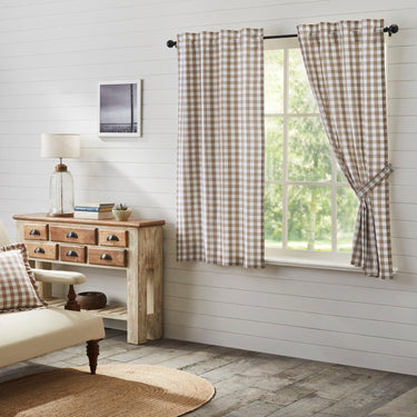 Annie Buffalo Portabella Check Short Panel Set of 2 63x36 VHC Brands - The Fox Decor